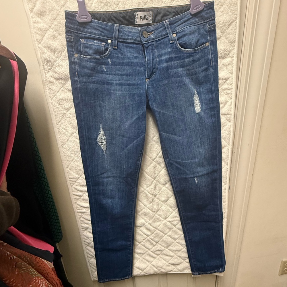PAIGE Dark Blue Skinny Jeans
